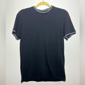 Black Topshop Men’s Shirt with sleeve & collar detailing size Small Used